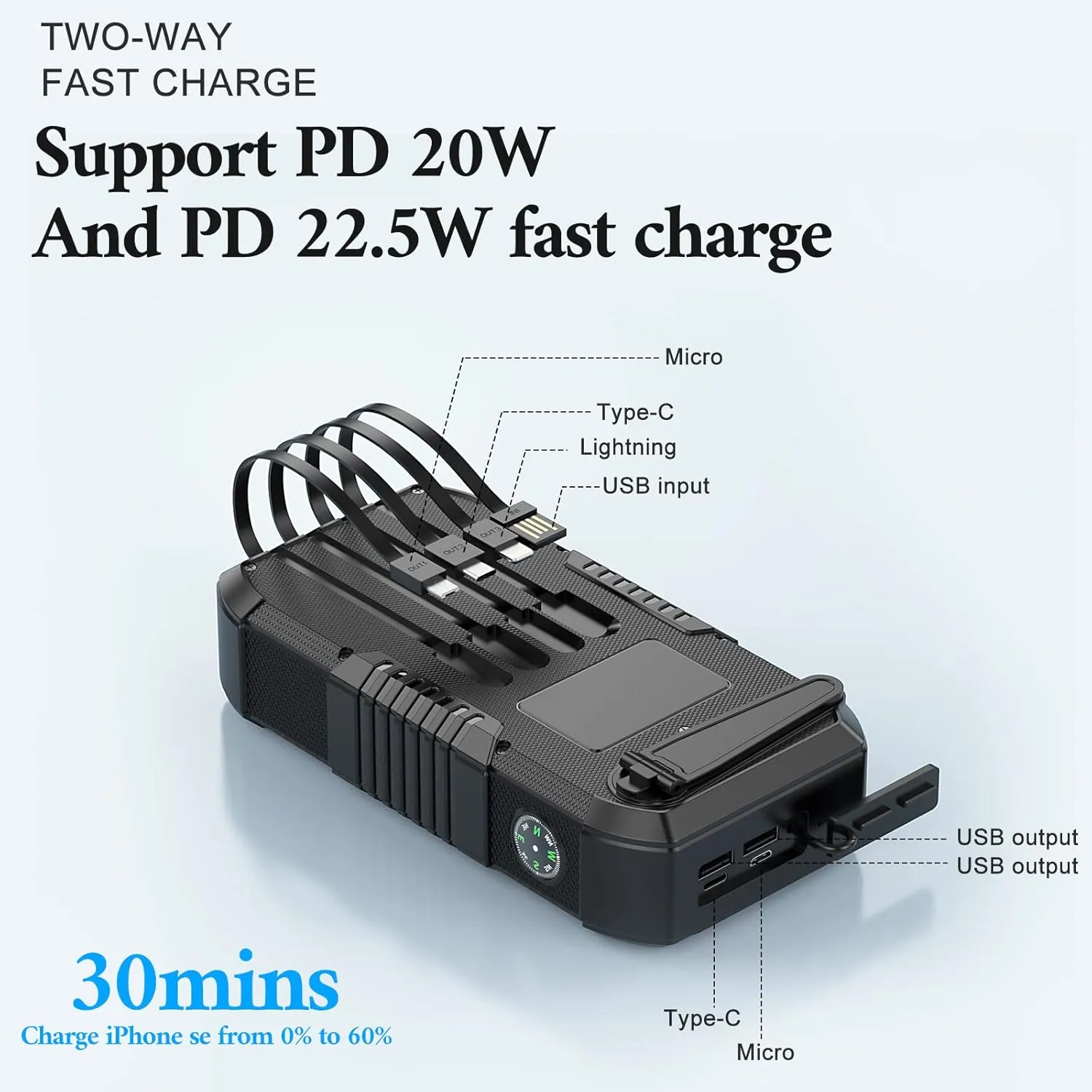 4 cables integrados